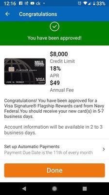 Credit card I got approved for thanks to key credit fix