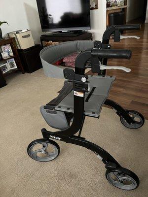 Bought this walker that they adjusted to me. It's great for no slumping or hunching over while walking or standing.