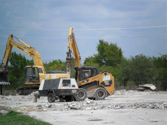 Demolition in progress in Katy Texas