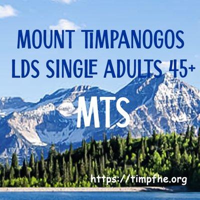 Mount Timpanogos LDS Single Adults 45+ (MTS) Small square Logo ©2022