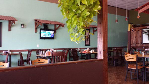 About 10 am on a Wednesday morning, taken from one of the three booths.  I avoided taking pictures of the customers.  Quiet music.