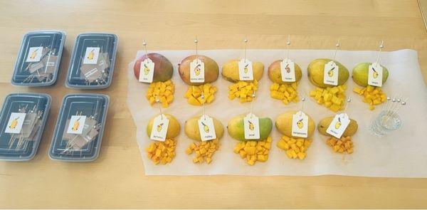 mango tasting party spread