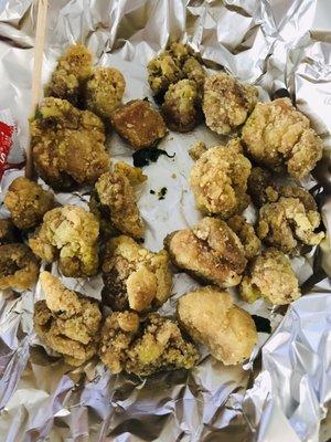 Taiwanese Popcorn Chicken (reheated, not hot enough after delivered)