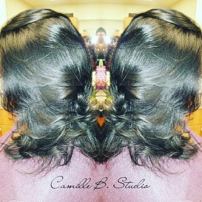 Silk Press on Natural Hair Client