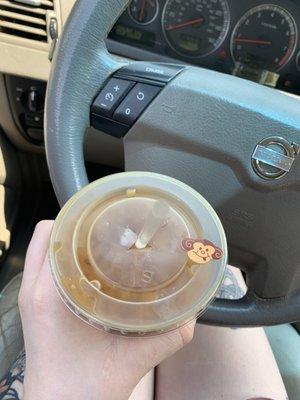 Cold brew w Sugar-free hazelnut syrup and coconut milk