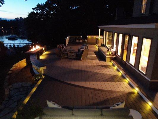 Azek decking and lighting