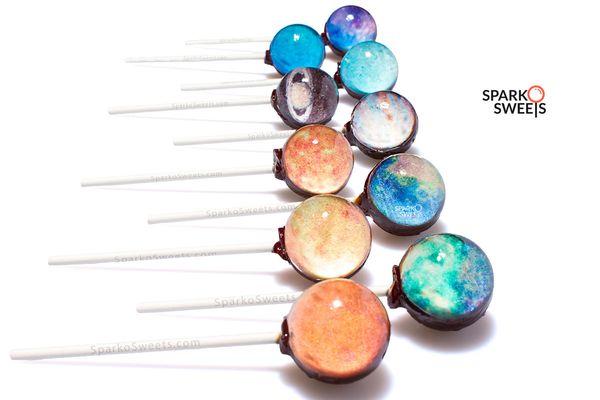 Sparko Sweets Galaxy Lollipops Planet Designs