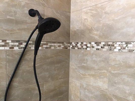 A sample of Antares Tiles work on our shower.