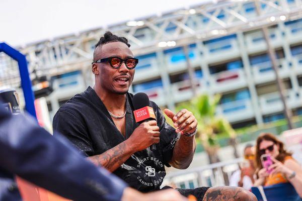 ASL Productions creating content at Sport Beach from Cannes Lions Festival with Brandon Marshall