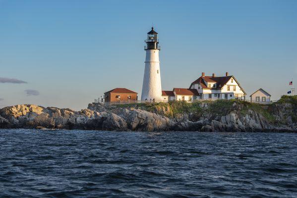 The famous Portland Headlight viewed from a sightseeing charter.