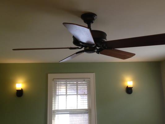 We install wall Sconces and ceiling Fans to match your taste and style.