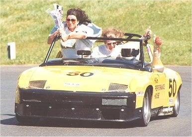 A race winning victory lap at Sears Point Raceway in the HIgh Performance House SCCA F/Production 914, with some of my crew!