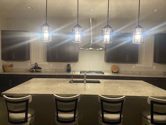 Pendant lights in kitchen!