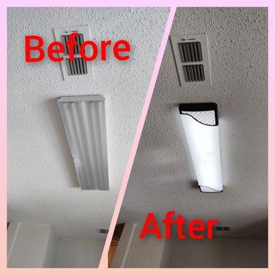 Light fixture replacement. 
Fluorescent to LED.