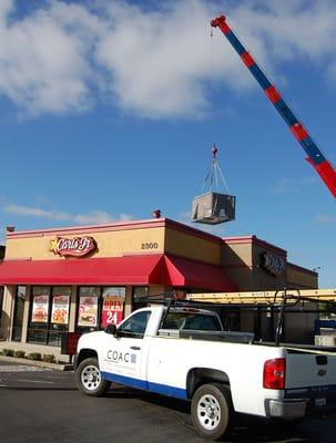 COAC installing new HVAC cooling for Carls Jr. on Sunrise Blvd.