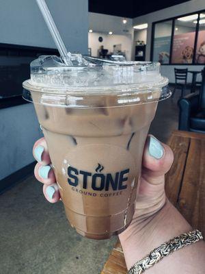 Almond Joy Iced Latte with Almond Milk