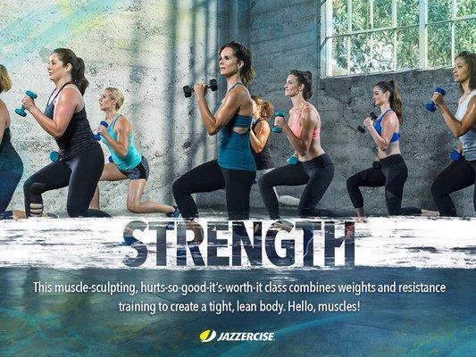 Strength in every class!  Tone,  Sculpt,  Increase your lean muscle.  Increase your metabolism & get more energy.  Look & feel better!