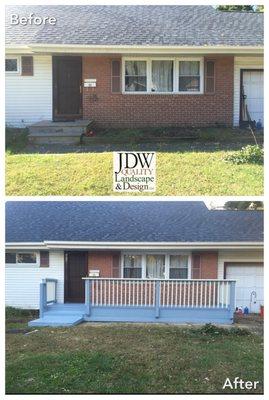 Front wood patio/deck