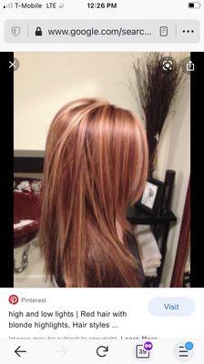 Hair color I wanted BLONDE HIGHLIGHTS