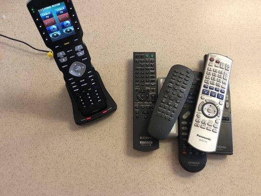 Get all your remotes into one, EASY to use universal remote.