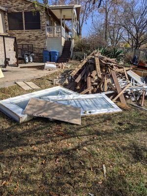 Demolition debris - before ATX Junk Hauler