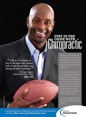 Jerry Rice, Hall of Fame football star and Champion for Chiropractic