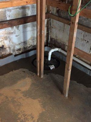 French drain in installation