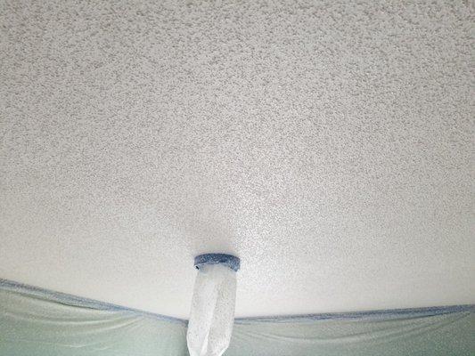 Popcorn ceiling to match the rest of the house