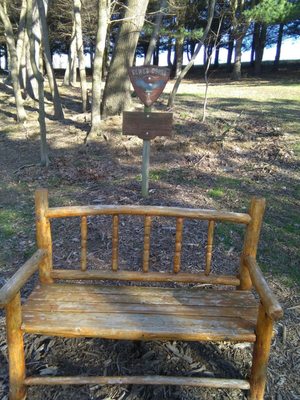 Walking path bench....