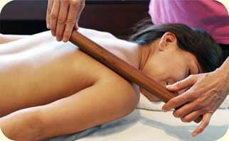 Warm Bamboo massage allows the therapist to get deeper and break more adhesions with less sensation for the client.