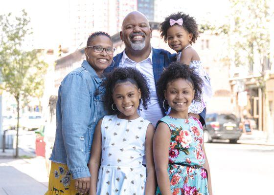 James Roberson, the Lead Pastor, with his family