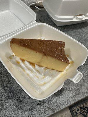 A slice of flan