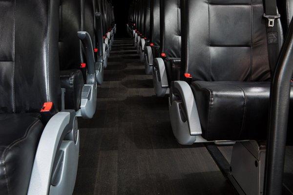 Inside one of Big Red Bullet's buses