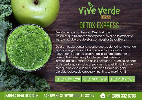 Hacemos detox personalizadas que incluyen el coaching para ayudarte a liberar las toxinas y recuperar tu salud y energía