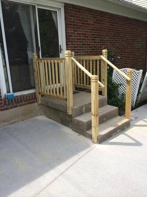 Safe and nice looking hand rails for back steps