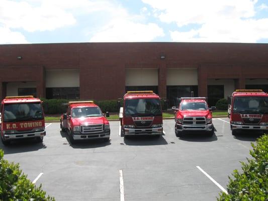 Our fleet of trucks for towing, wrecker services and roadside assistance.