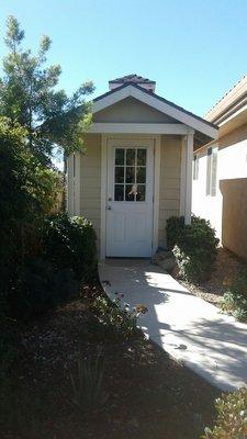 Love this little shed... !  The cement walkway was laid by Matt and his crew also. A+++