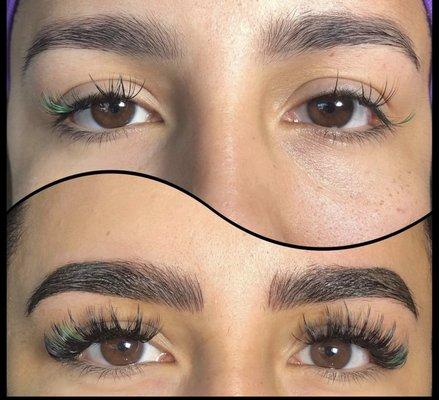 Before and After Combination Brows