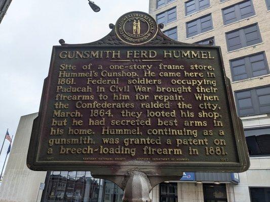 Gunsmith Ferd Hummel Historical Marker