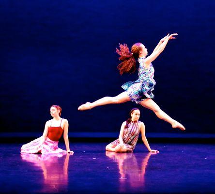 Kali, Karina, Mia jumping. Three Portraits June 2016 Choreography...Norman Walker