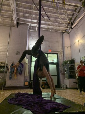 The silks aerial acrobatics class!