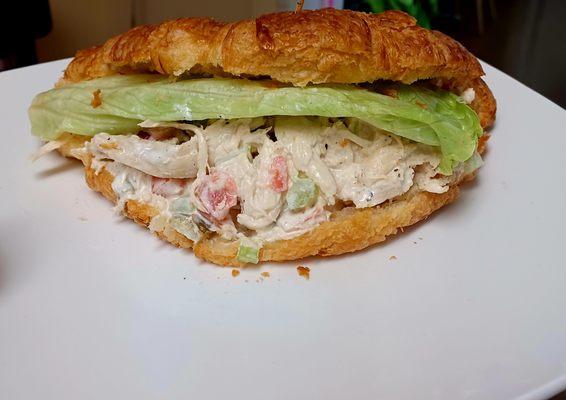 Try our Chicken Salad Croissant! A customer favorite! Tomato, Pickled Jalapenos, and red onion.