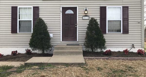 Front flower beds.