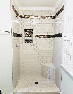 Beautiful tile shower