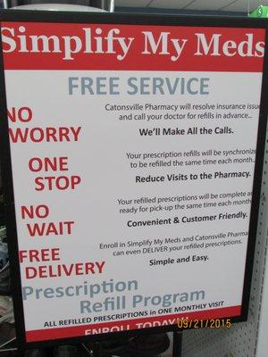 Tired of visiting the pharmacy every day or even every week? Ask us to Simplify My Meds! Our free service where we can sync your medications