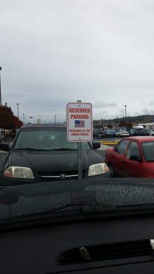 Parking for veterans near front door. Very nice