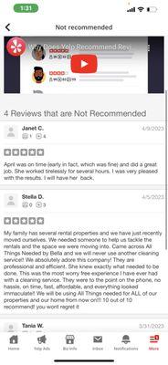 These are my reviews some reason Yelp keep deleting my reviews .