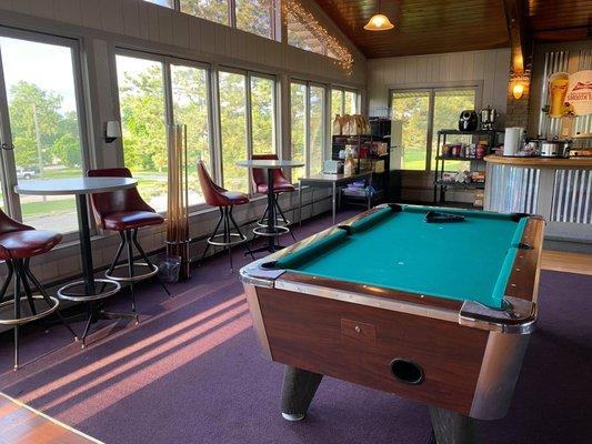 Enjoy a nice game of pool after a long day of golfing at the Shot of the Day Bar and Grill