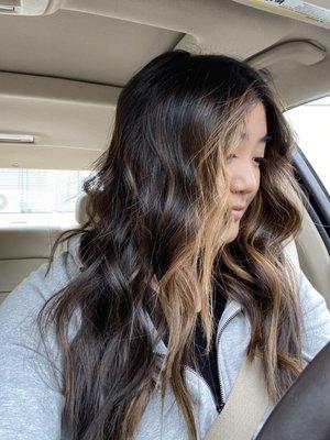 side-view balayage