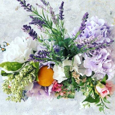 Floral Hydrangea Bouquet with assorted fruit